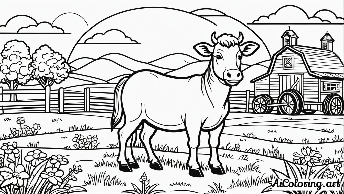 Free coloring page to print farm animal