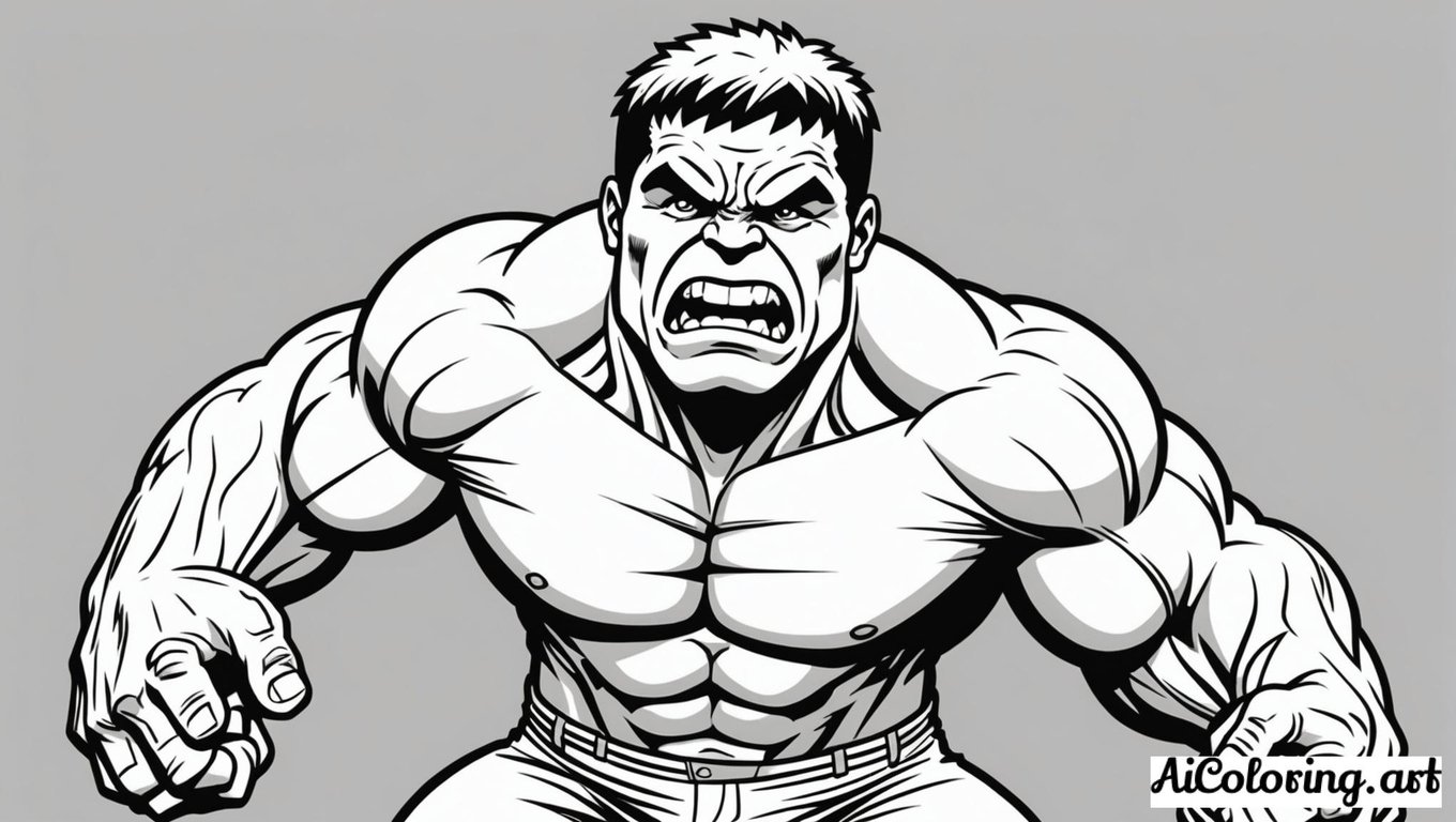 Free coloring page to print hulk