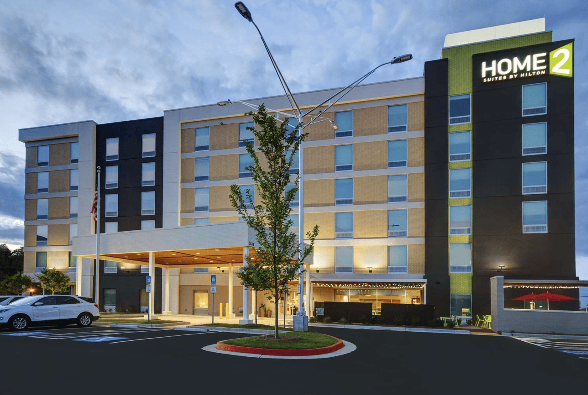 Night Exterior 2 | Home2 Suites by Hilton Atlanta Airport North