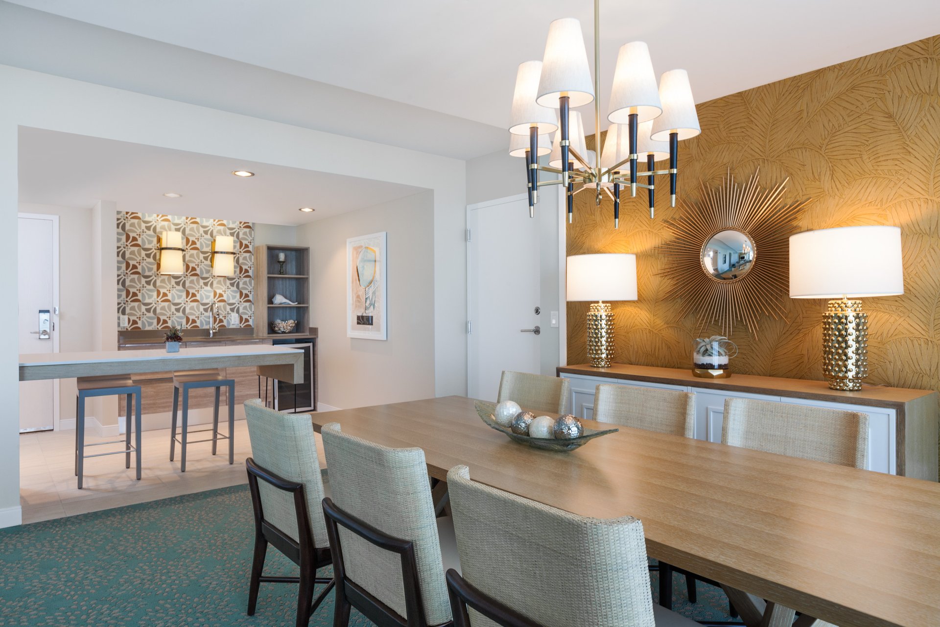 Hospitality Suite Dining Area and Kitchen