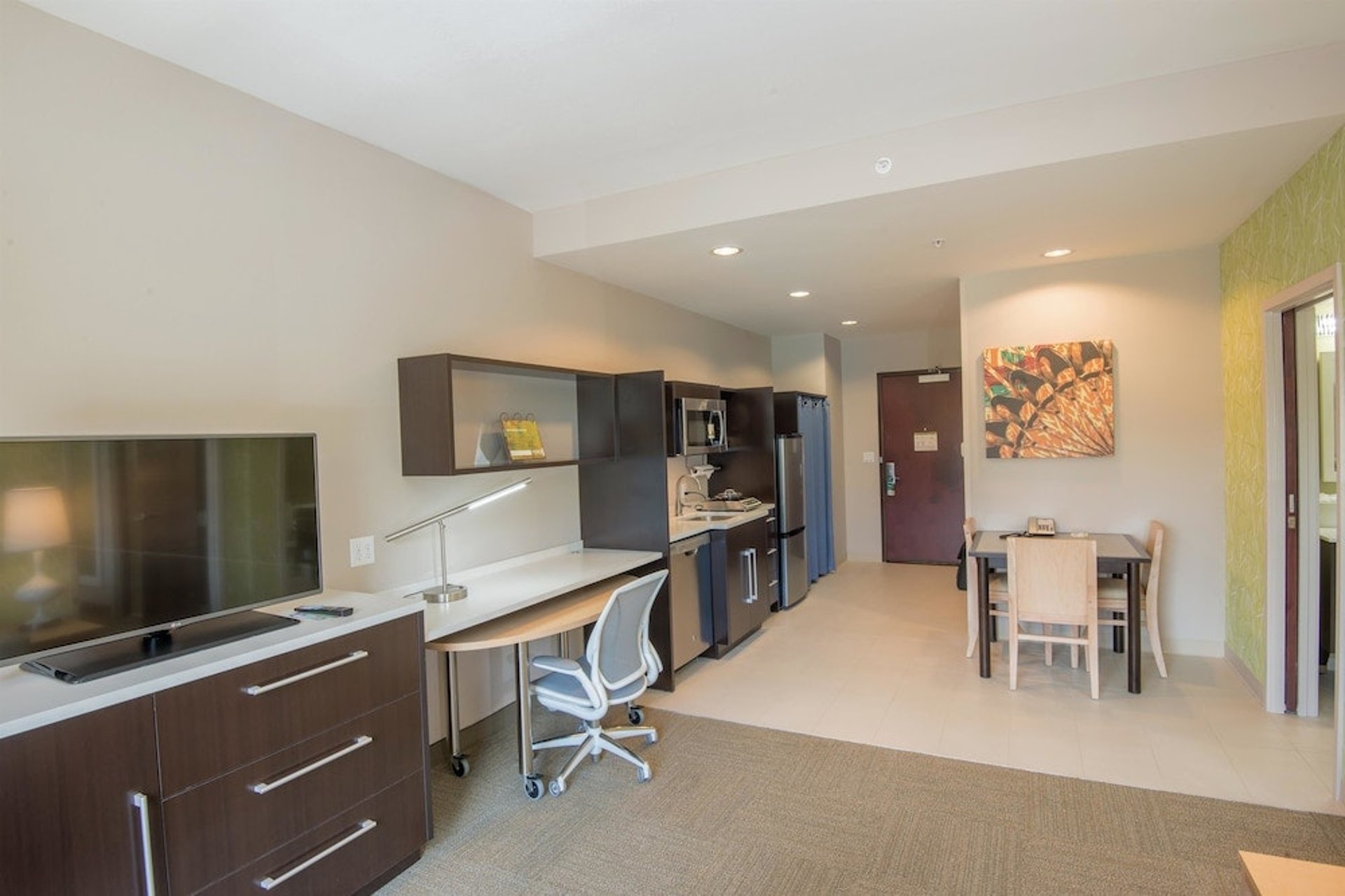 Kitchen and living areas