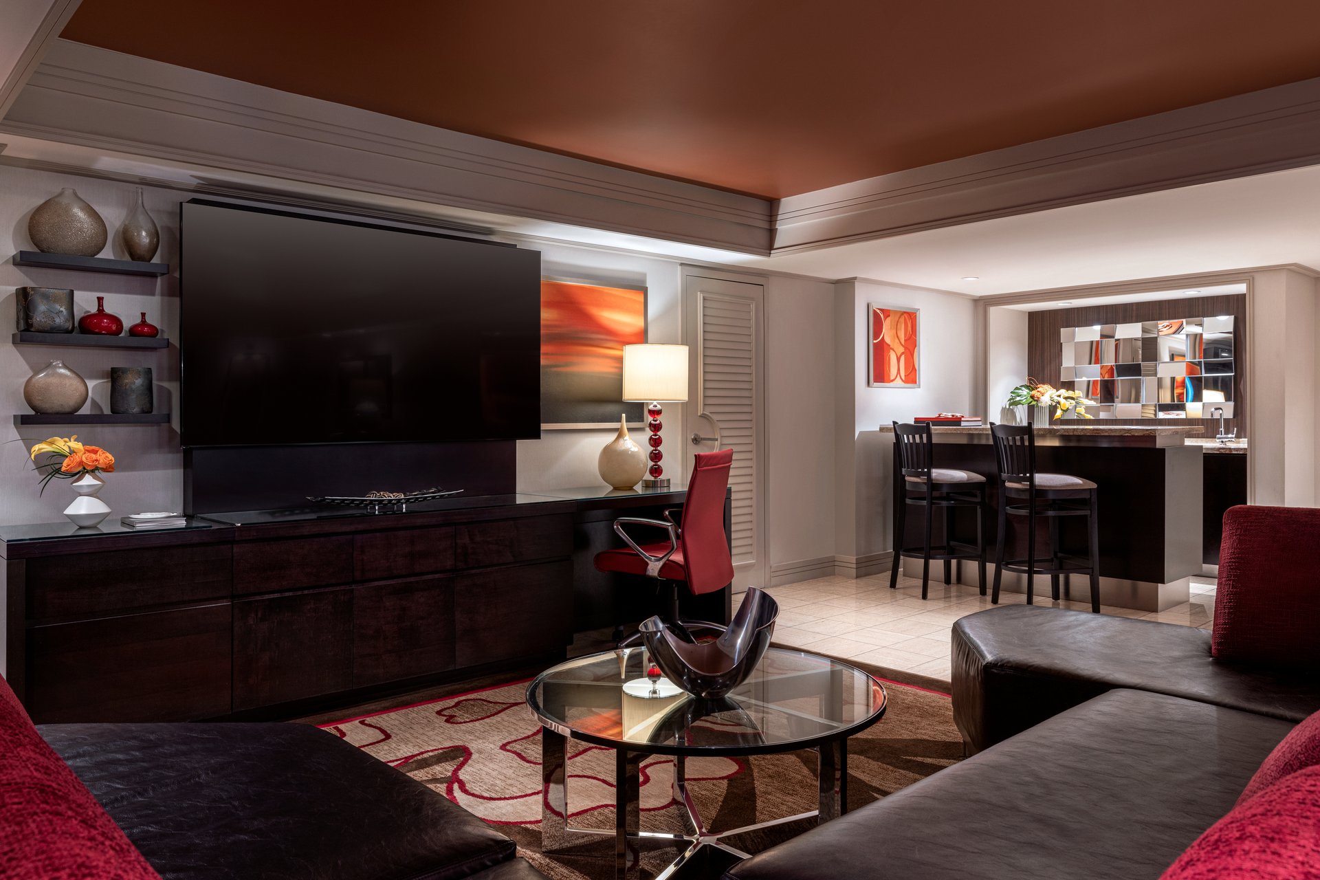 Two Bedroom Tower Suite - Living Room Bar View