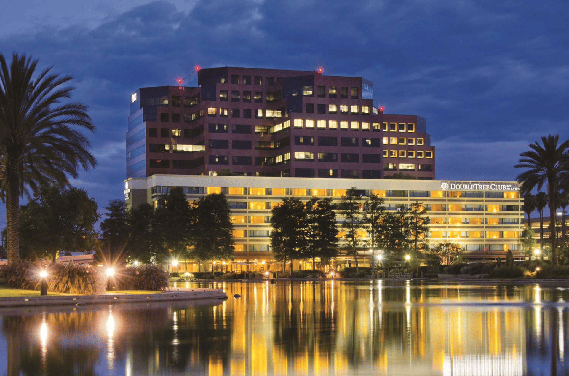 Night Exterior | DoubleTree by Hilton Orange County Airport