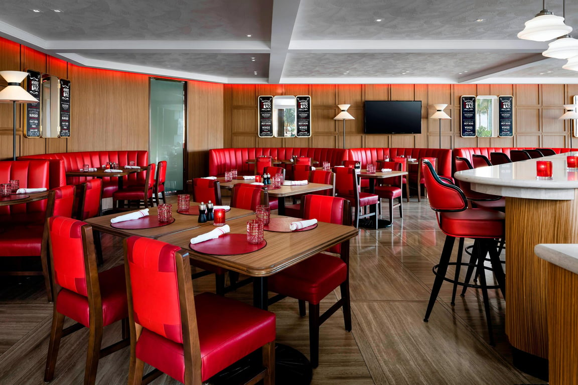 Burger Bar Seating | The St. Regis Bal Harbour Resort