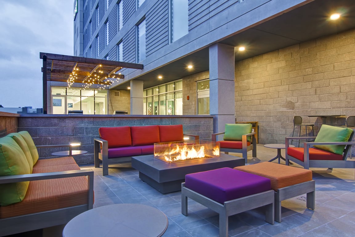 Exterior Fire Pit | Home2 Suites by Hilton Montreal Dorval