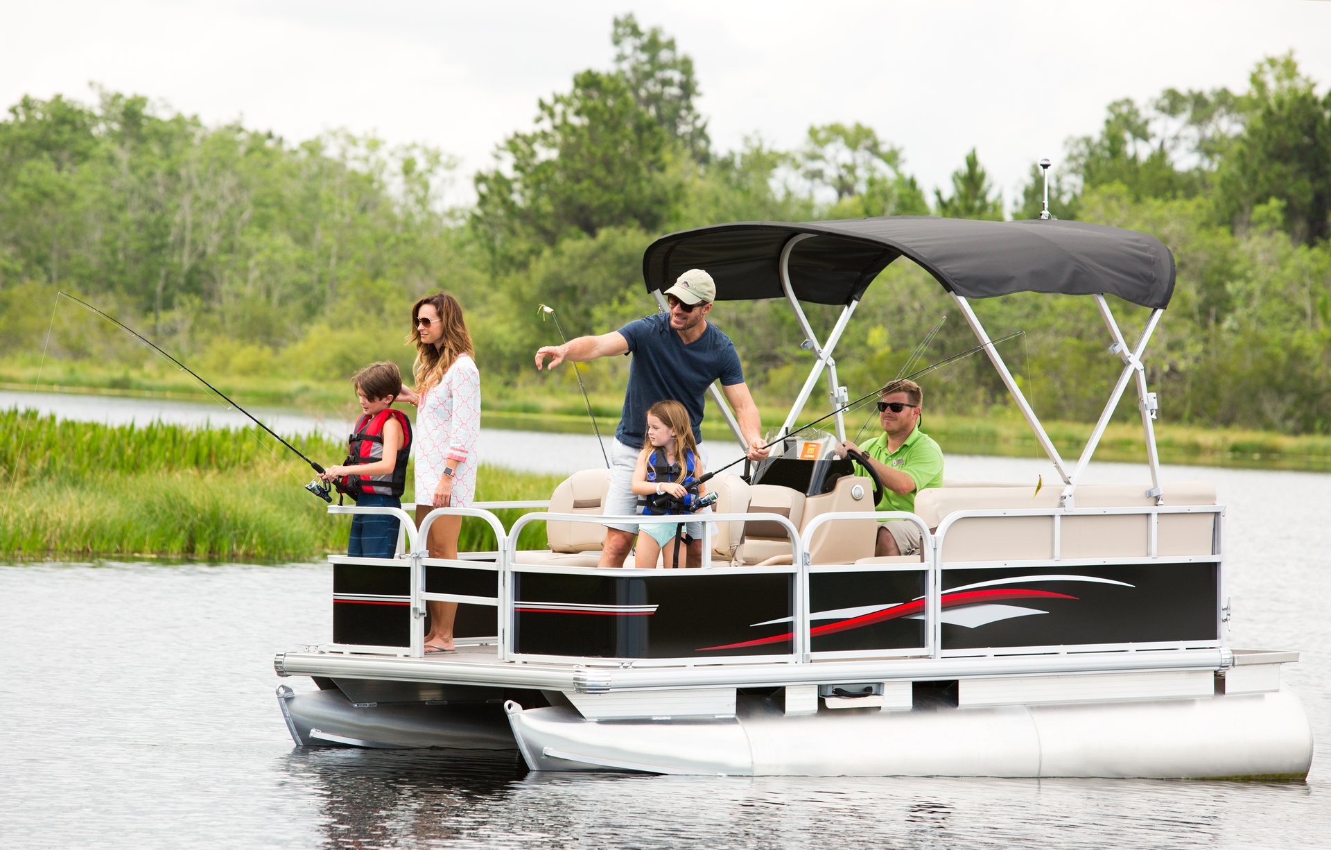 Pontoon Boat with Family