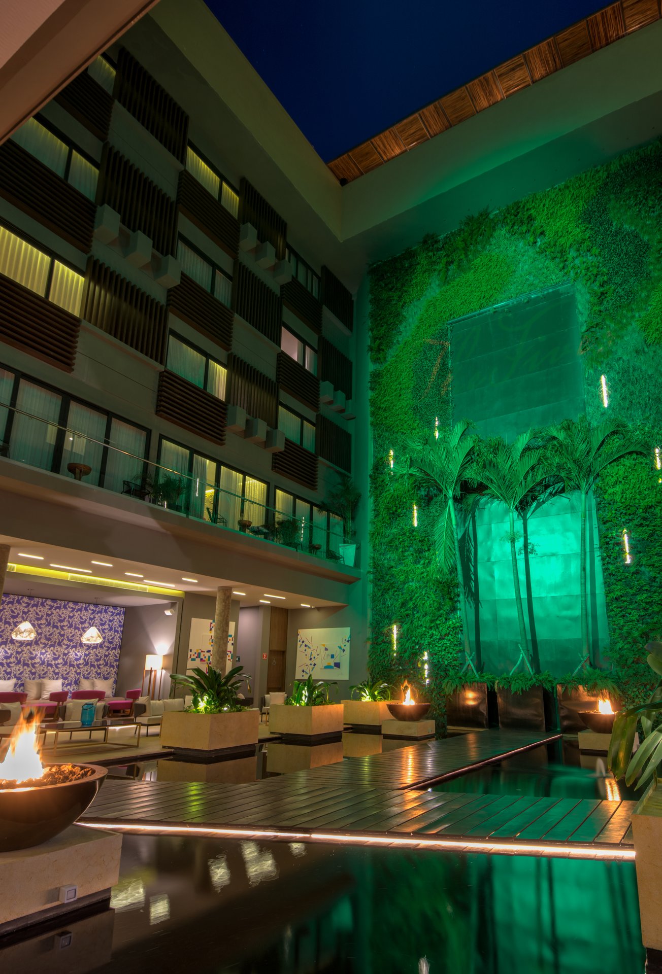 Vertical Garden at Night