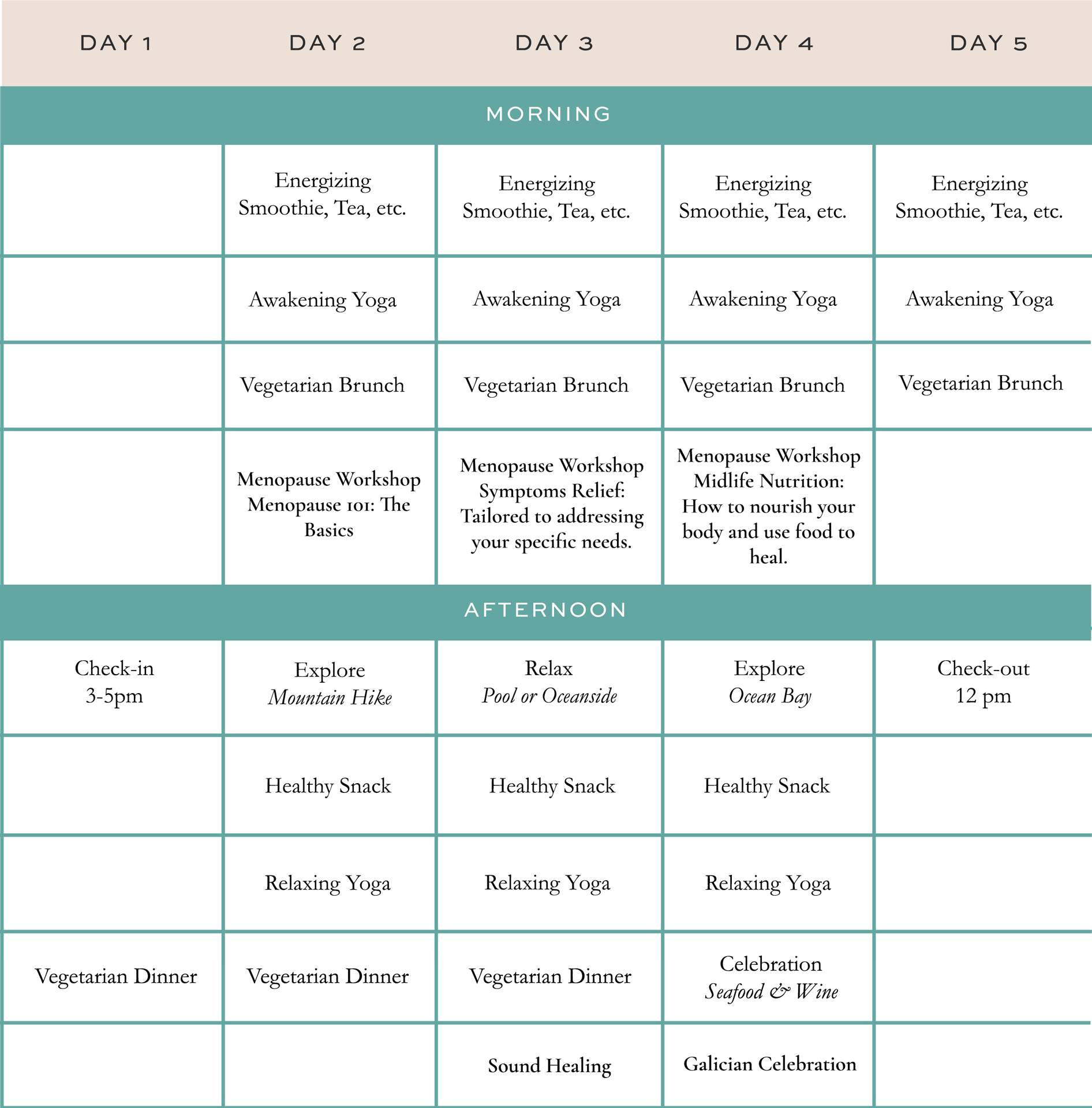 Sample Retreat Schedule