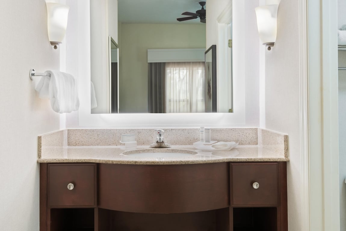 King Suite Bathroom | Homewood Suites Raleigh-Crabtree Valley