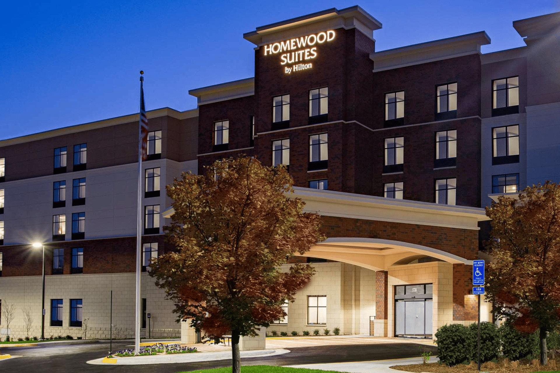 Night Exterior | Homewood Suites by Hilton Reston