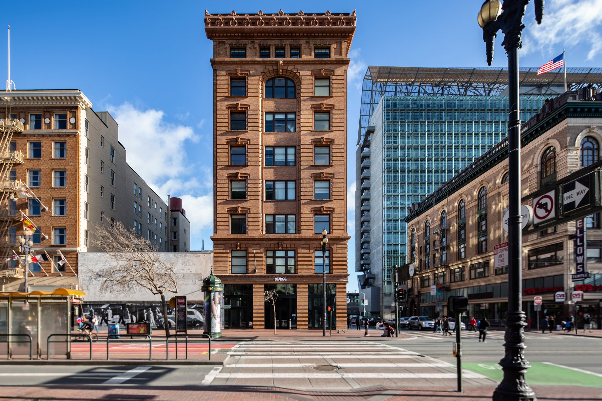 Exterior Front Entrance Across the Street | YOTEL San Francisco