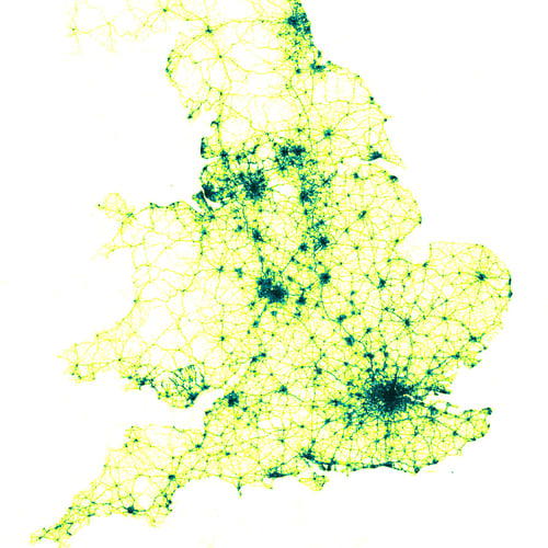 Road collision heat map. BBC News, 2010