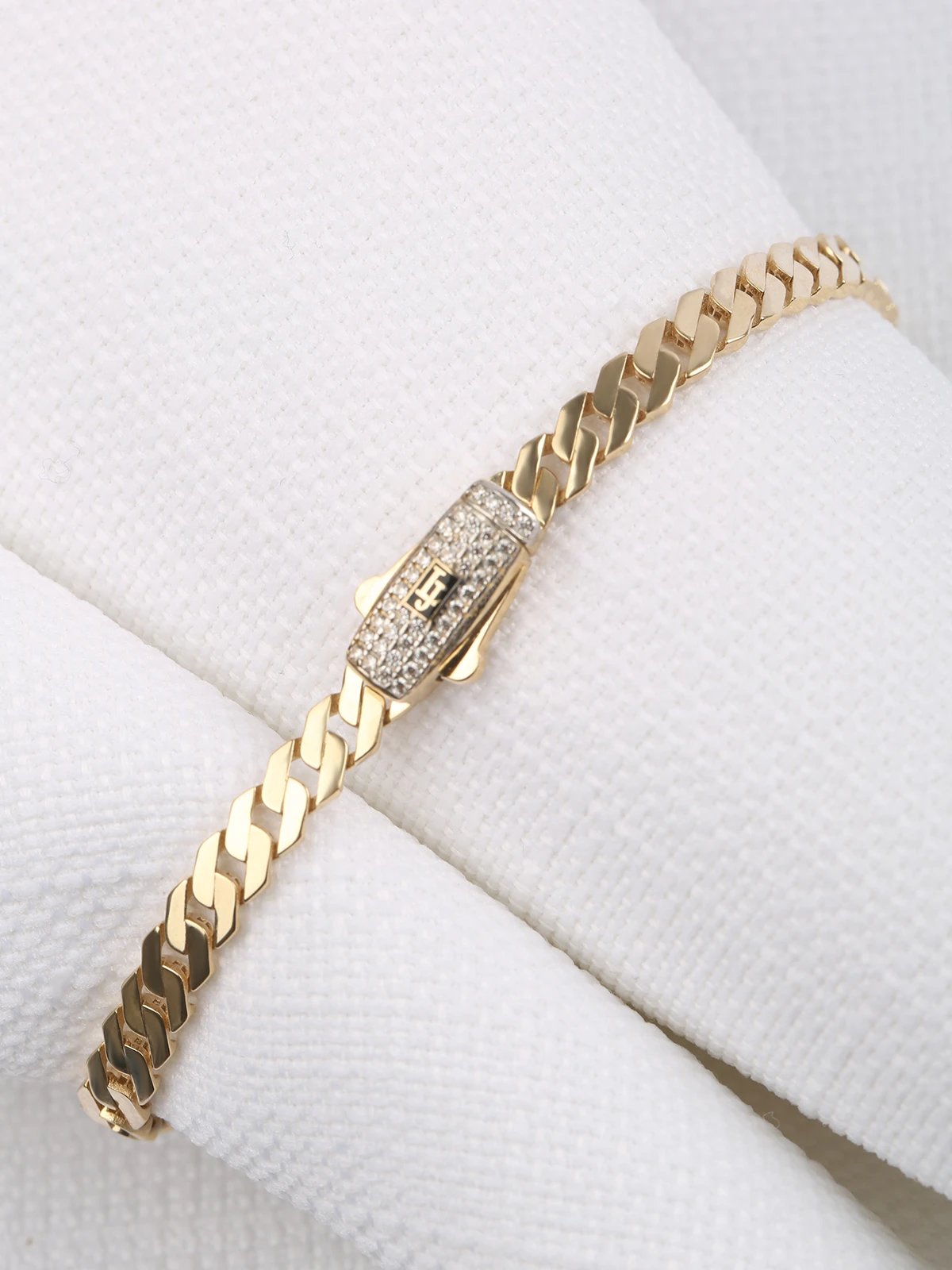 Parlak Doku Altın Taşlı Gurmet Bileklik 5mm