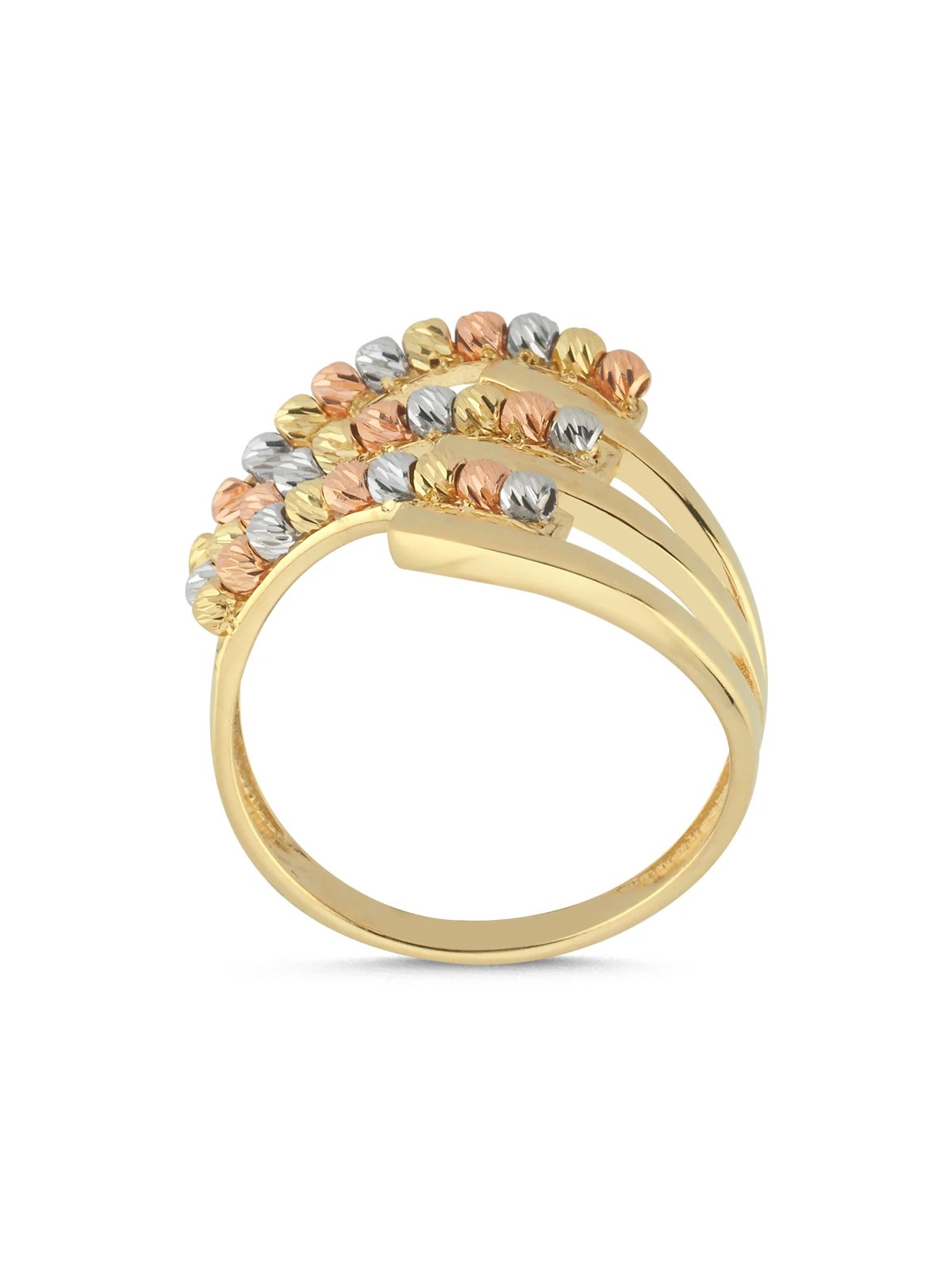 Dorika Top Kıvrım Altın Yüzük