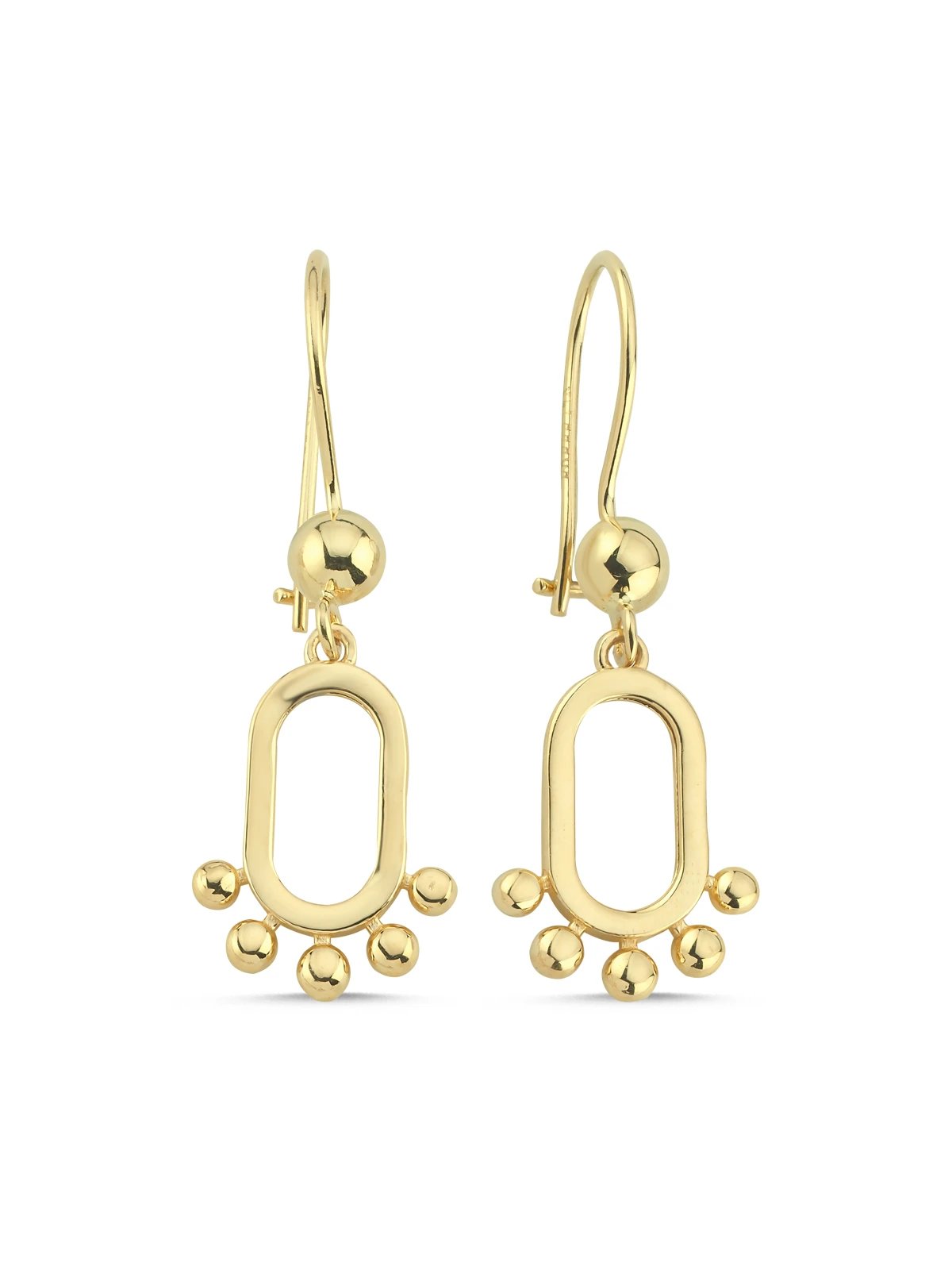 Solera Sallantılı Altın Küpe