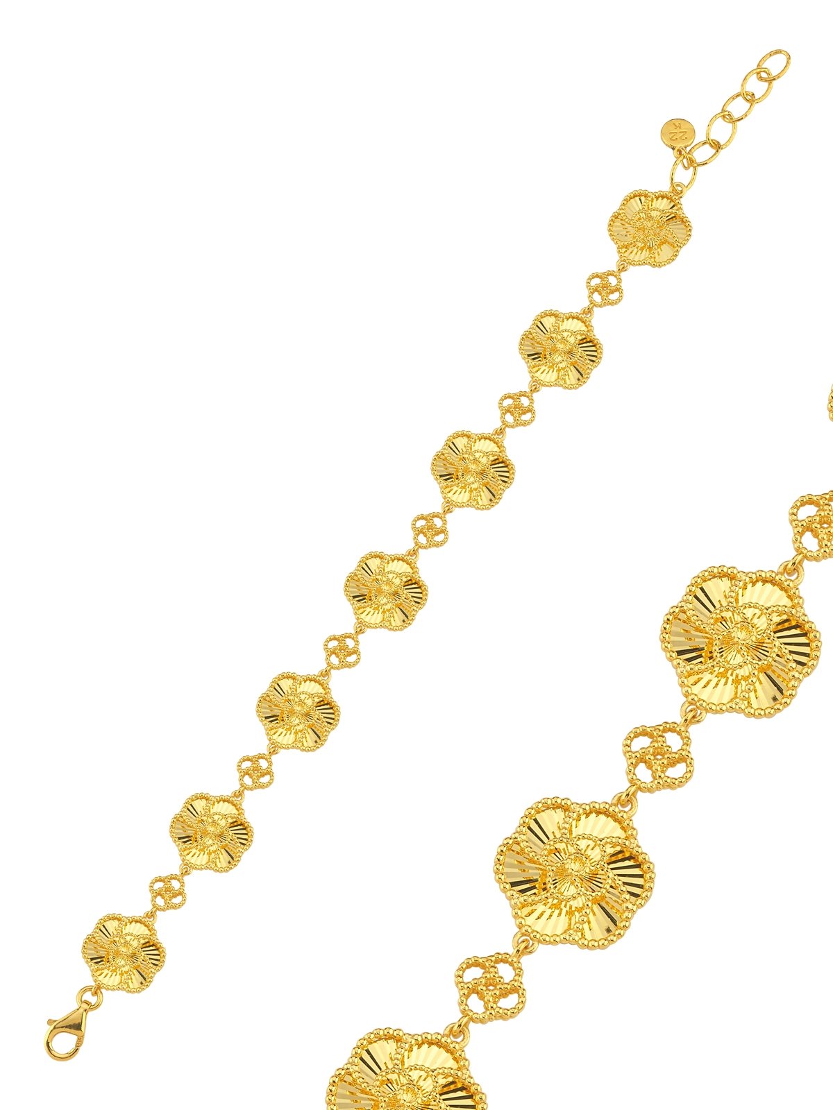 Çiçek Işıltısı Altın Bileklik