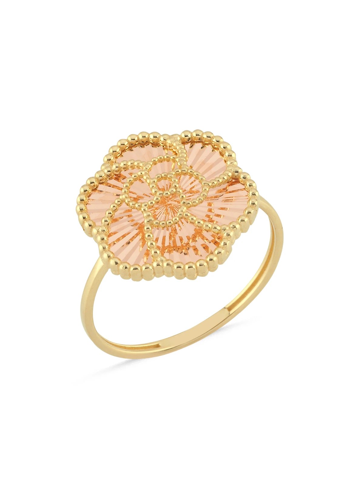 Çiçek Işıltısı Altın Yüzük