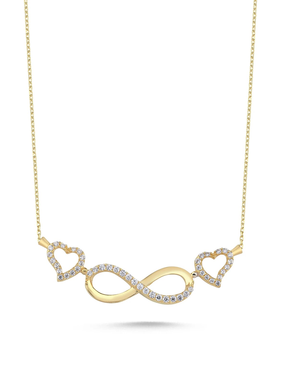 Sonsuz Aşk Kalp Altın Kolye