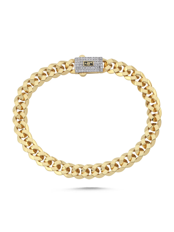 Kristal Gurmet Altın Bileklik 7mm