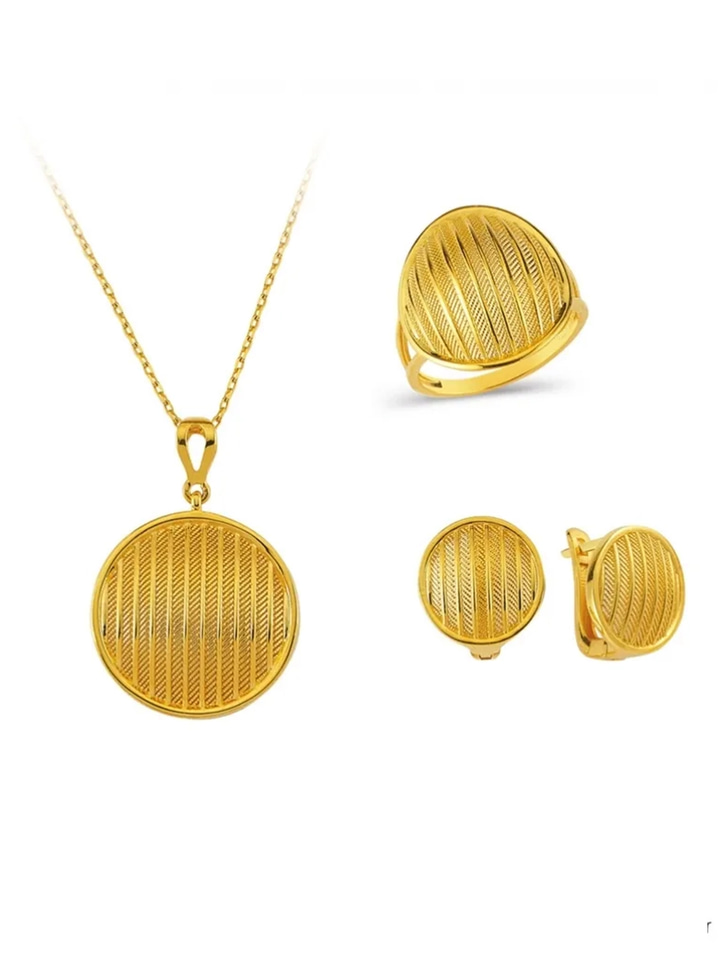 Hasır Desen Altın Mini Set