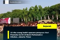 12 ribu orang hadiri upacara perayaan Hari Pramuka ke-63 di Bumi Perkemahan Cibubur, Jakarta Timur