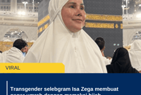 Transgender selebgram Isa Zega membuat geger umrah dengan memakai hijab