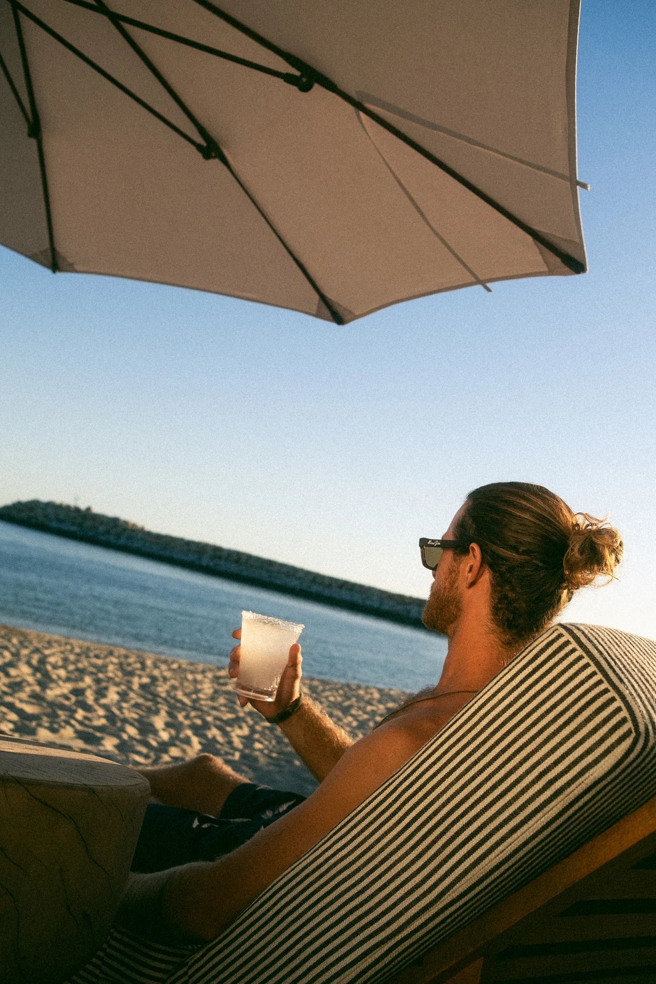 Reading by the sea on the first morning of the year
