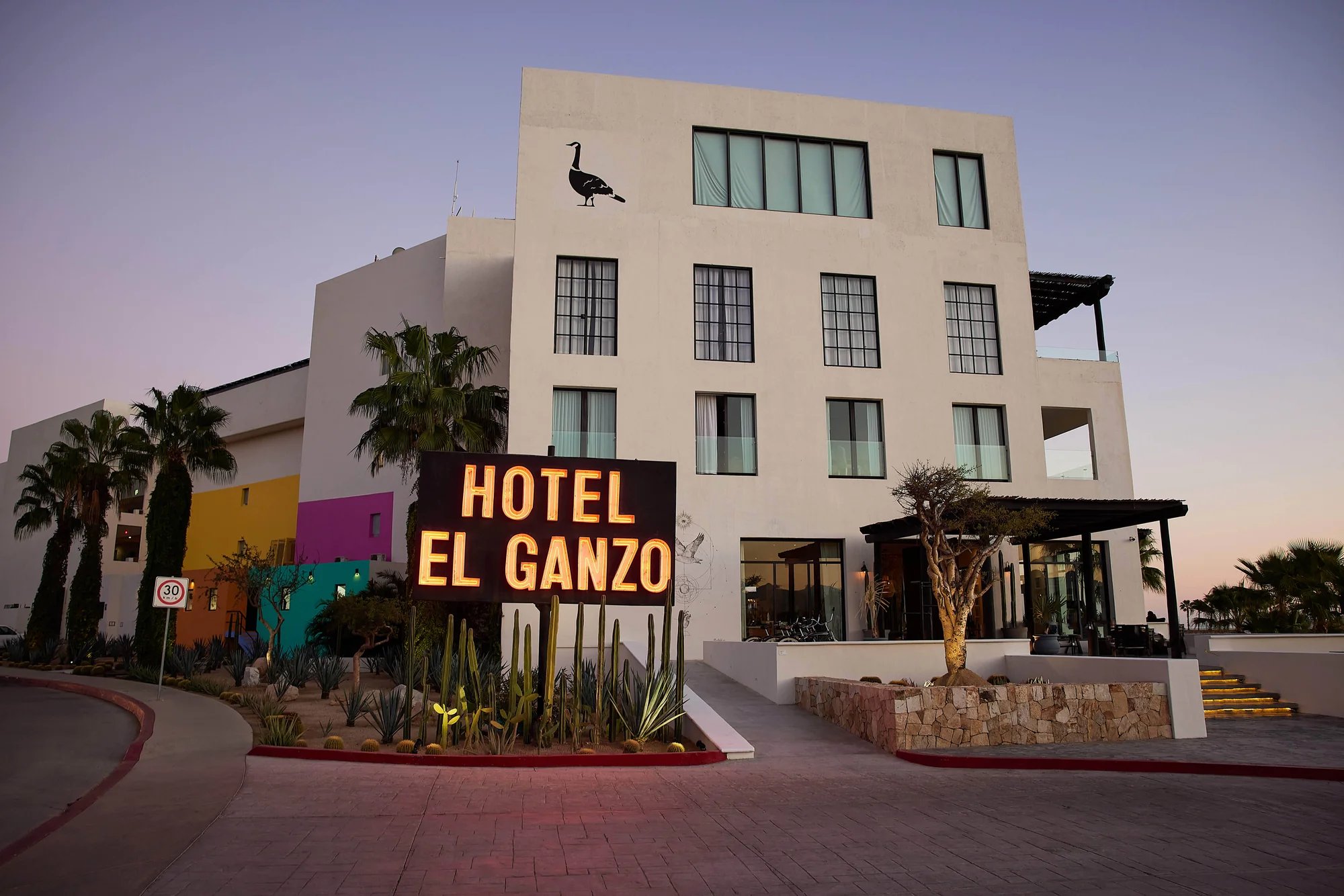 Hotel El Ganzo at dusk