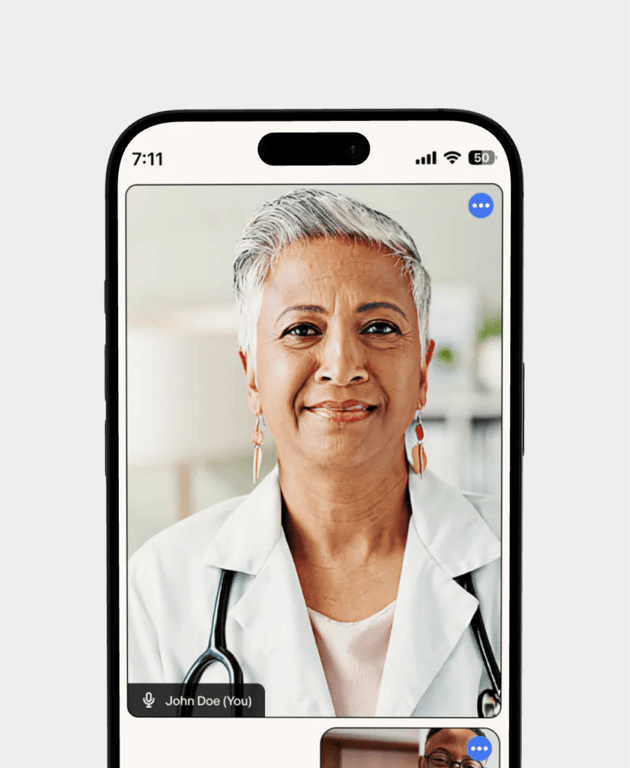 Video visit with a Meto clinician on a phone