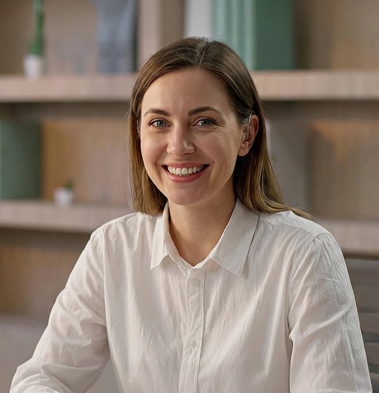 Smiling Meto clinician at her desk