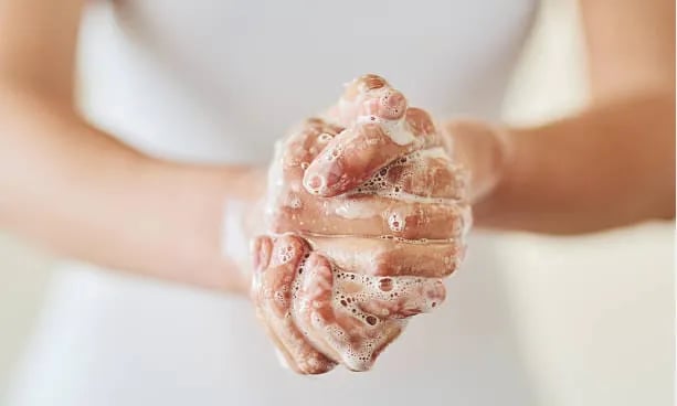 Washing hands with soap