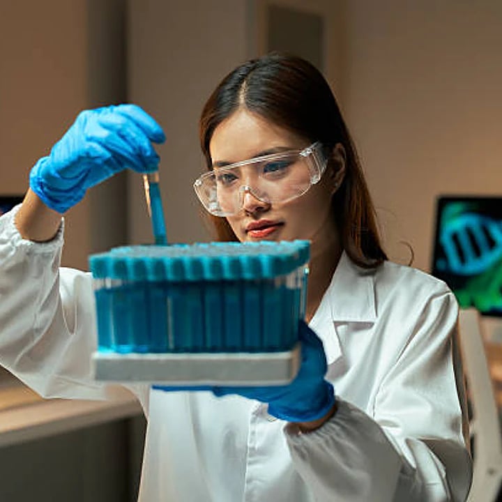 Lab technician testing samples