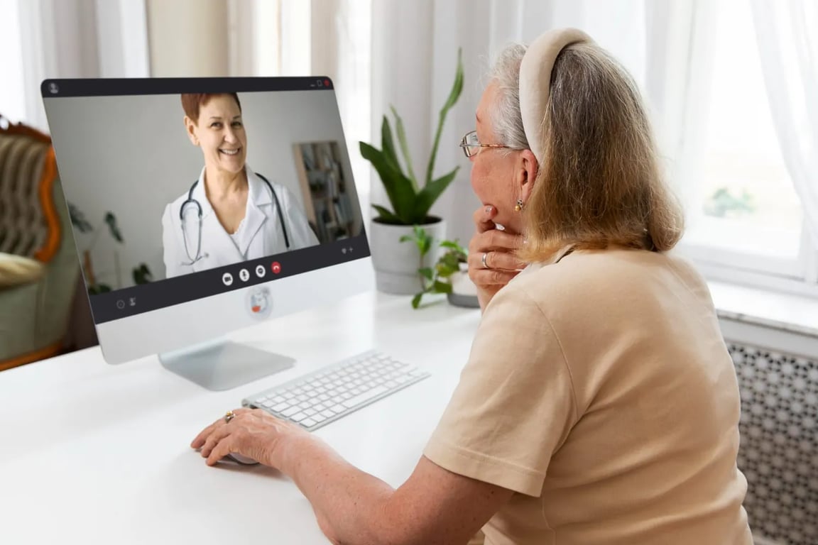 Patient on a telehealth video visit