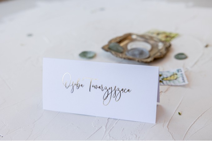 Klasyczne Winietki ślubne ze złoceniem z kolekcji Jaspis