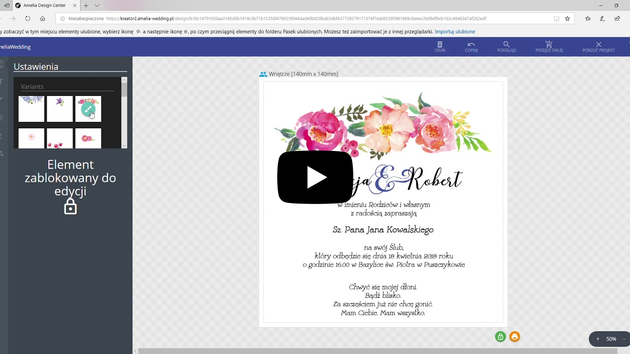 Instrukcja obsługi kreatora zaproszeń ślubnych cd1