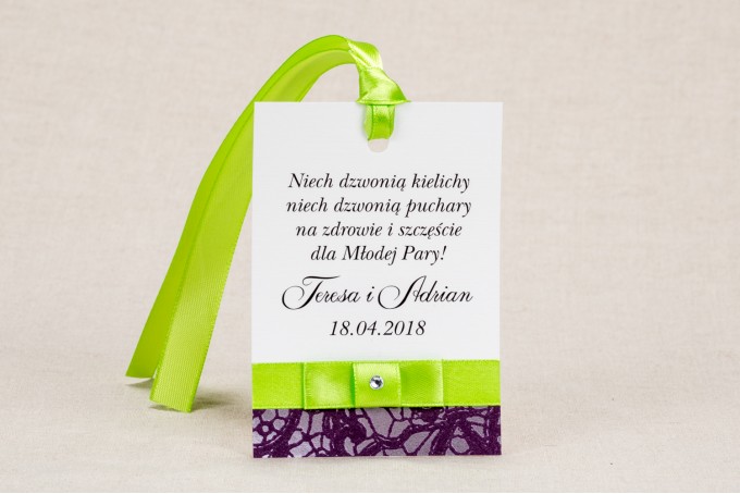 Zawieszki na butelki weselne z kolekcji Klaris - eleganckie zawieszki