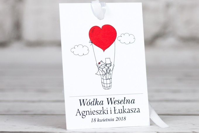 Zawieszki na butelki weselne Bueno