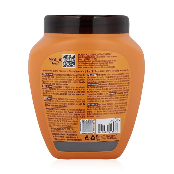 سكالا اكسبرت كريم بخلاصة المانجا وزبدة الشيا والجوز 1000جم SKALA Brasil Mango Hair Treatment Cream