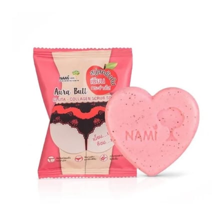 نامي صابون مقشر للجسم 60 جرام 4 قطع - Nami aura butt gluta-collagen scrub soap