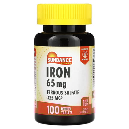 صندانس فيتامينز‏ حديد 65 ملجم 100 قرص مغلف Sundance Vitamins, Iron, 65 mg, 100 Coated Tablets