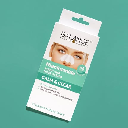 شرائط الأنف بالنياسيناميد 6 حبات Balance Active Formula Niacinamide Calm & Clear Purifying Nose Strips