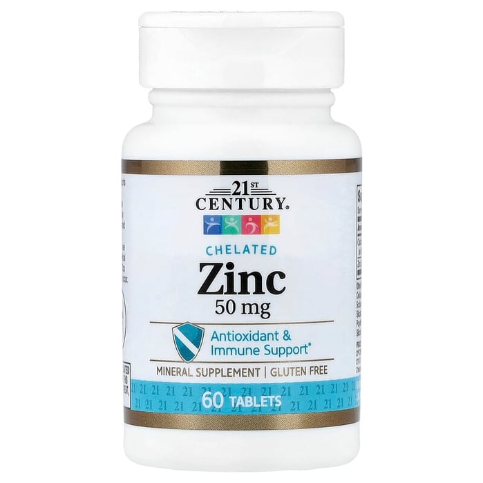 21 سينتري‏ زنك مستخلب 50 ملجم 60 قرص 21st Century Chelated Zinc