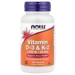 ناو فودز كبسولات فيتامين د3 +كي2 - 1000 وحدة - 120 كبسولة Now Vitamin D3 & K2