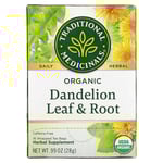 تراديشيونال ميديسينالز شاي اوراق وجذور الهندباء 16 كيس Traditional Medicinals Herbal Teas Organic Dandelion Leaf & Root