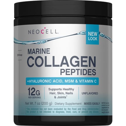 نيوسيل‏ مسحوق الكولاجين البحري مع حمض الهيالورونيك 200جم NeoCell, Marine Collagen Powder With Hyaluronic Acid