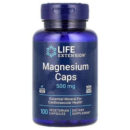 لايف إكستانشن‏ كبسولات مغنيسيوم 500 ملجم 100 كبسولة نباتية Life Extension Magnesium Caps