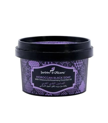 الصابون البلدي المغربي بالغاسول وزيت إكليل الجبل الأساسي Jardin D Oleane Moroccan Black Soap With Ghassoul and Rosemary Essential Oil