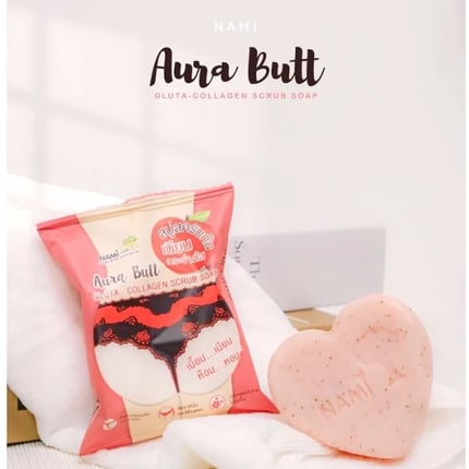 نامي صابون مقشر للجسم 60 جرام 4 قطع - Nami aura butt gluta-collagen scrub soap