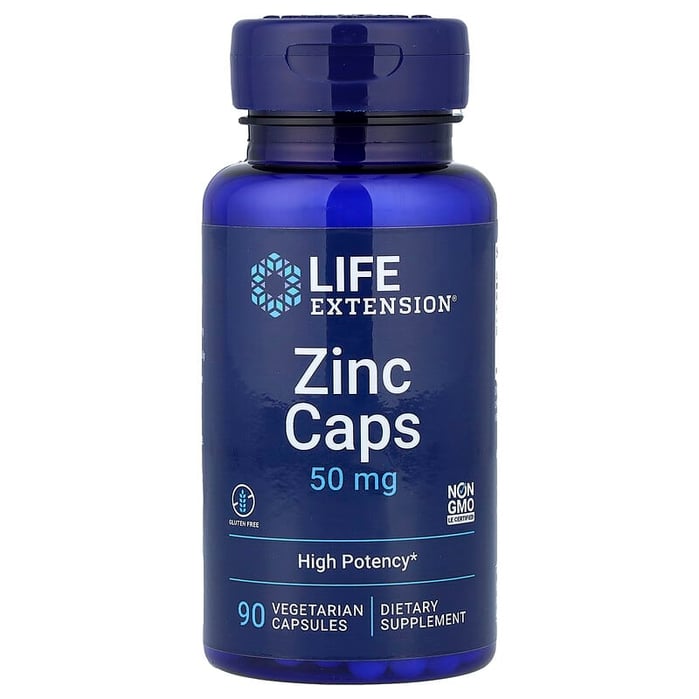 لايف إكستانشن‏ كبسولات الزنك عالية الفعالية 50 ملجم 90 كبسولة نباتية Life Extension Zinc Caps