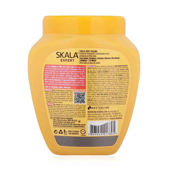 سكالا اكسبرت كريم أميدينهو دي ميلهو لترطيب الشعر 1000جم SKALA Expert 2 in 1 Corn Starch Kids Hair Treatment Cream